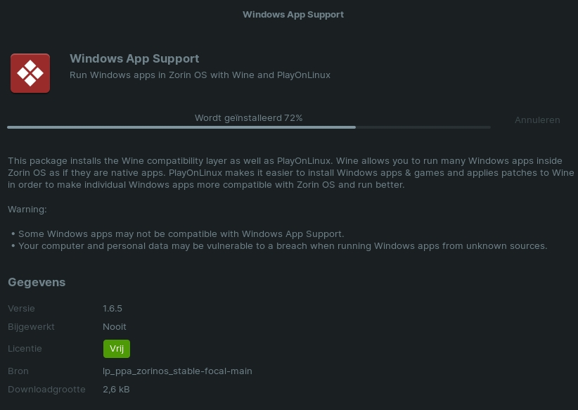 Zorin WindowsAppSupport