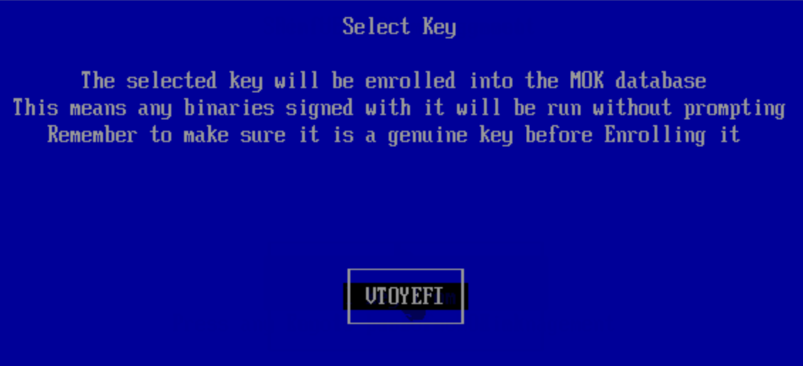 Ventoy Selecteer key